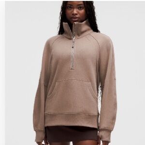 EUC Lululemon Scuba Oversized Funnel-Neck Half-Zip Long in Taupetastic M/L